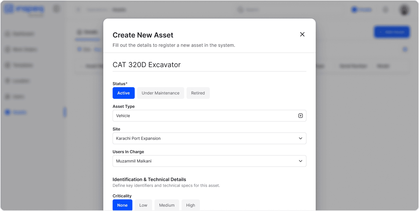 Register assets