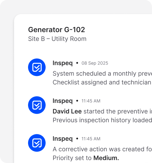 Equipment audit consistency