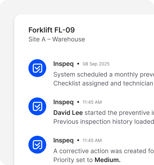 Asset lifecycle history