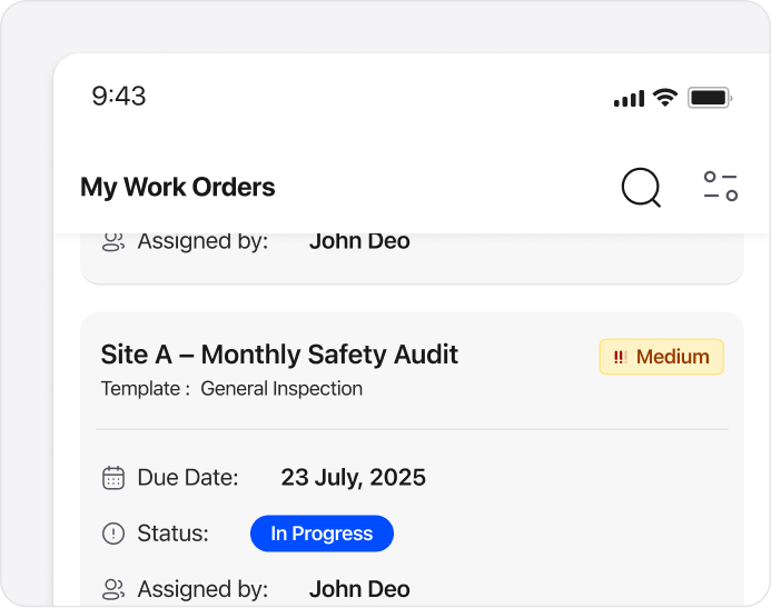 Mobile app for technicians